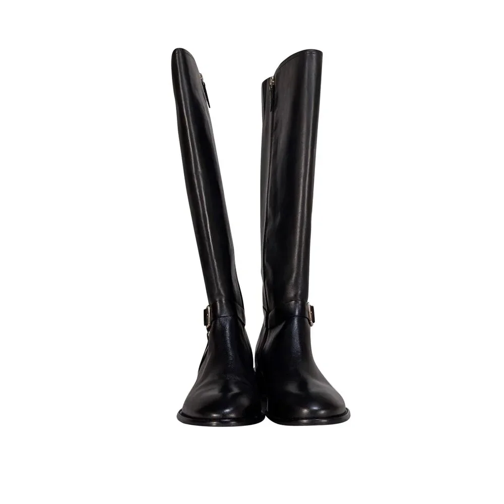 Talbots - Black Genuine Leather Tish Harness Tall Boots Sz 9.5